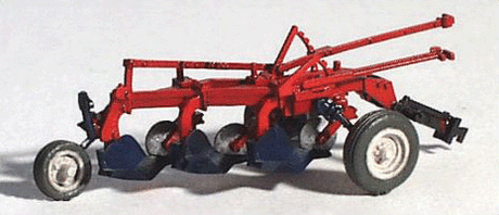 Farm Machinery (Unpainted Metal Kit) -- "Red" Little Gem 3-Bottom Plow