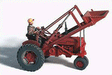 Farm Machinery (Unpainted Metal Kit) -- 1953 Red Farm Tractor with Front Loader (Includes Farmer Figure)