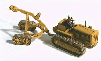 Construction Equipment (Unpainted Metal Kit) -- 1940s D8/8R Crawler Tractor w/Logging Arch & Operator Figure
