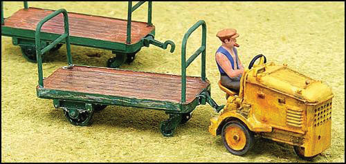 Clarkat Baggage Tug & Trailers - Cast-Metal Kit -- Unpainted