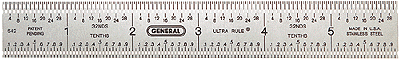 6" Flexible Ultra Rule Stainless Steel Rules -- Marked in 32nds & 10ths