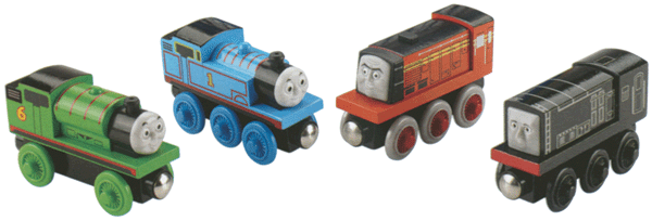 Steamies vs Diesels Locomotive Set - Thomas & Friends(TM) Wooden Railway -- 1 Each Thomas, Percy, Diesel & Norman
