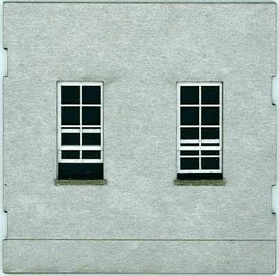 The Cube Modular System Component - Kit (Laser-Cut Architectural Card) -- Concrete Wall Face (For Use w/Core Kit) Left Window/Right Window pkg(4)
