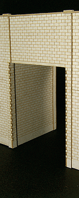 The Cube Modular System Component - Kit (Laser-Cut Architectural Card) -- Cinder Block Wall Face Pass-Through Set