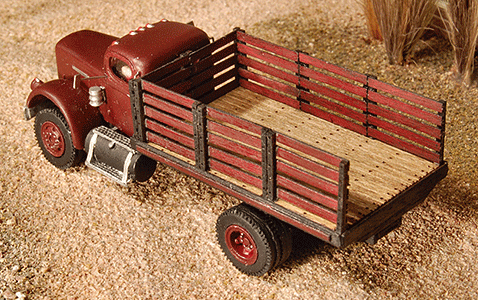 Stakebed Truck Body - Kit (Laser-Cut Wood) -- Fits Sylvan 1956-66 White 4000 #V-020 (sold separately)