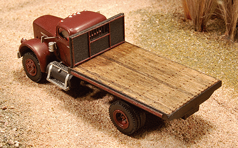 Flatbed Truck Body - Kit (Laser-Cut Wood) -- Fits Sylvan 1956-66 White 4000 #V-020 (sold separately)
