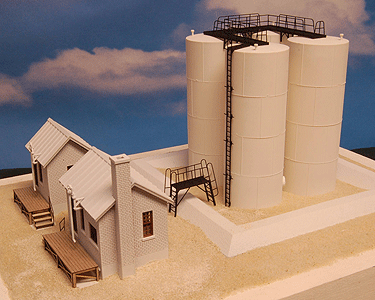 Walthers Cornerstone Series(R) Detail Kit (Laser-Cut Wood Kit) -- For McGraw Oil (Not Included) - Berm & Tank Walkover, Windows, Doors, Decks