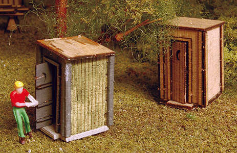Out House - Laser-Cut Wood Kit -- 7/16 x 7/16 x 5/8"  1.1 x 1.1 x 1.6cm pkg(2)