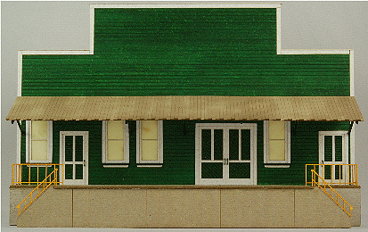Produce Packing Flat Background Building - Kit (Laser-Cut Architectural Card) -- Building A 6-5/8 x 1-1/4 x 5-5/16"  16.8 x 3.2 x 13.5cm