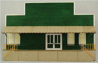Produce Packing Flat Background Building - Kit (Laser-Cut Architectural Card) -- Building B 6-5/8 x 1-1/4 x 5-5/16"  16.8 x 3.2 x 13.5cm