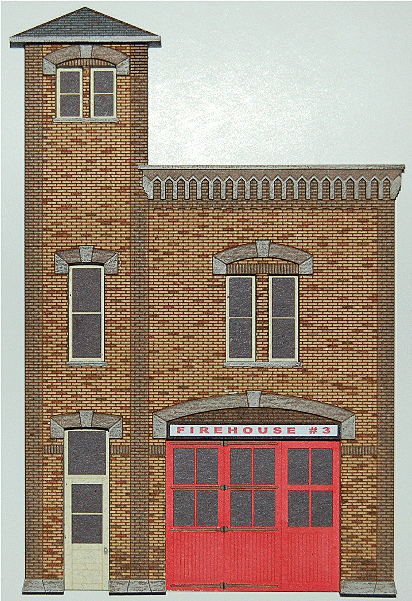 Firehouse #3 Backdrop -- Kit - 4 x 1/4 x 5-7/8"  10.2 x 1.9 x 14.9c