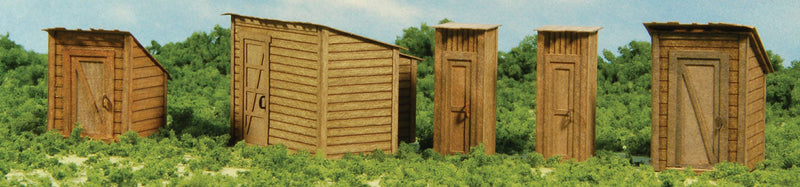Old West Series Wooden Outbuildings -- Laser-Cut Matboard Kit - 5 Different Structures-1