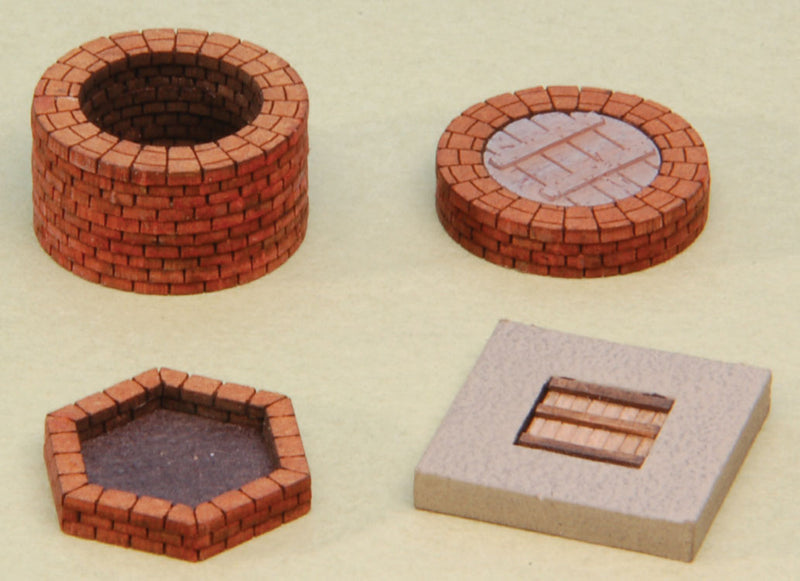 Wells & Burn (Fire) Pit -- Laser-Cut Matboard Kit - 4 Structures