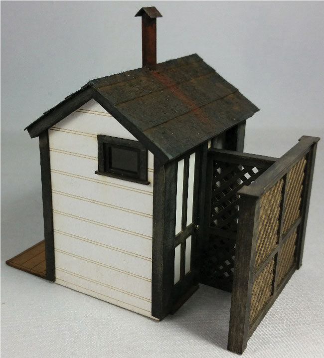 2-Stall Privy -- Laser-Cut Kit - 2-1/4 x 3-1/8 x 3"  5.7 x 7.9 x 7.6cm