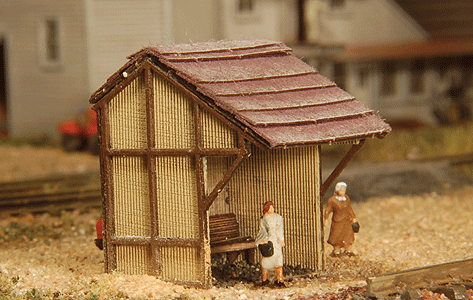 Pennsylvania Railroad Passenger Shelter Circa 1911 -- Kit - 11/16 x 7/8 x 7/8"  1.7 x 2.2 x 2.2cm