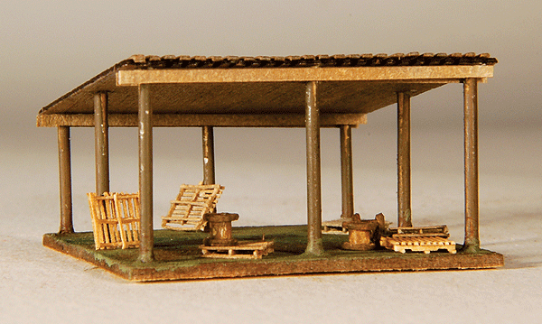Open Storage Shed - Kit (Laser-Cut Wood) -- 1-5/32 x 1-5/32 x 5/8"-1