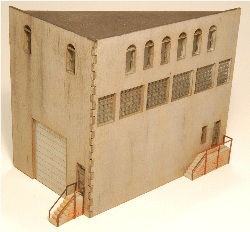4-Story Angled Background Building - #1 Building Back -- Kit - 3-1/2 x 1-3/4 x 2-5/8"  8.9 x 4.5 x 6cm