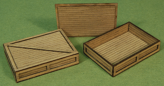 Planked Crate pkg(2) - Kit (Laser-Cut Wood) -- 1-1/16 x 13/16 x 1/4"