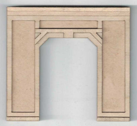 Single-Track Concrete Tunnel Portal - Laser-Cut Wood Kit -- 3 x 2-3/4 x 1/4"