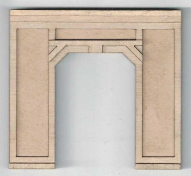 Single-Track Concrete Tunnel Portal - Laser-Cut Wood Kit -- 3 x 2-3/4 x 1/4"