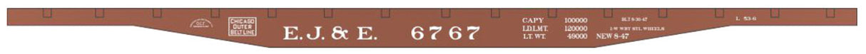 Railroad Decal Set -- Elgin, Joliet & Eastern 53'6" Flatcar