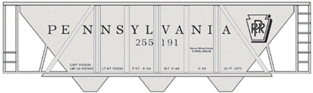 Railroad Decal Set -- Pennsylvania Railroad Class H-30 Hopper Gray w/Roman Lettering