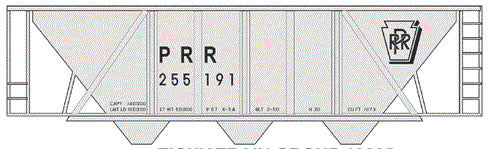 Railroad Decal Set -- Pennsylvania Railroad Class H-30 Hopper Gray w/Reporting Marks Only