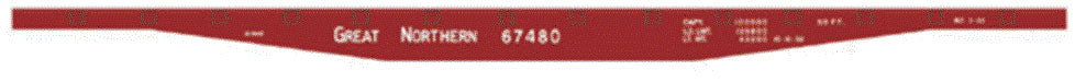 Railroad Decal Set 6 Pack -- Great Northern 50' 67000 Series Flatcar