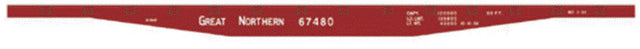 Railroad Decal Set 6 Pack -- Great Northern 50' 67000 Series Flatcar