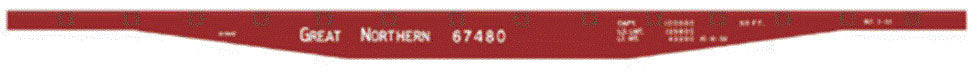Railroad Decal Set -- Great Northern 50' 67000 Series Flatcar