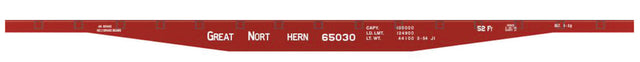 Railroad Decal Set -- Great Northern 53'6" 65000 Series Flatcar