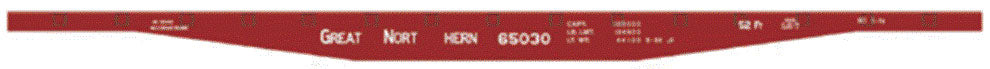 Railroad Decal Set -- Great Northern 53' 65000 Series Flatcar