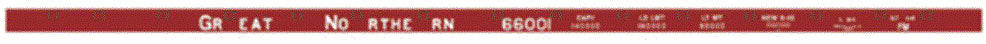 Railroad Decal Set 6 Pack -- Great Northern 52' 66000 Series Flatcar