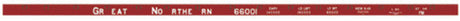 Railroad Decal Set 6 Pack -- Great Northern 52' 66000 Series Flatcar