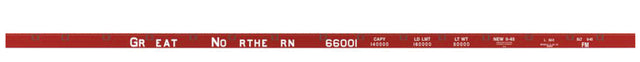 Railroad Decal Set -- Great Northern 52' 66000 Series Flatcar