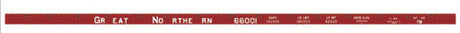 Railroad Decal Set -- Great Northern 52' 66000 Series Flatcar
