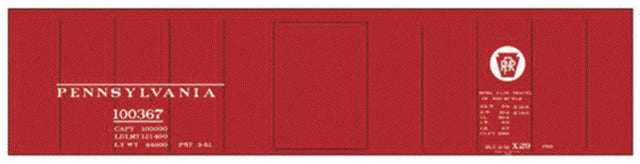 Railroad Decal Set 6 Pack -- Pennsylvania Railroad X-29 Boxcar (Tuscan Car, Circle Keystone)