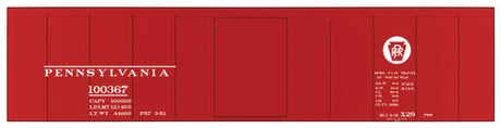 Railroad Decal Set -- Pennsylvania Railroad X-29 Boxcar (Tuscan Car, Circle Keystone)