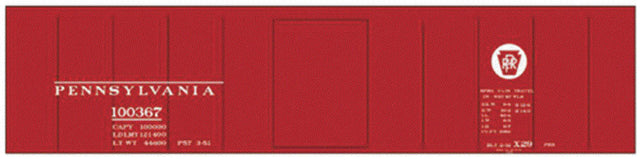 Railroad Decal Set -- Pennsylvania Railroad Class X-29 Boxcar