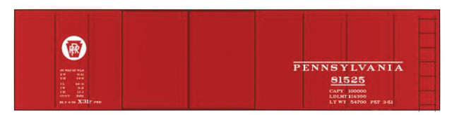Railroad Decal Set 6-Pack -- Pennsylvania Railroad Class X-31F Boxcar