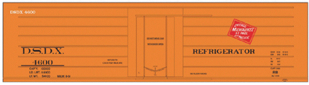 Railroad Decal Set -- Milwaukee Road/DSDX Ribbed-Side Reefers