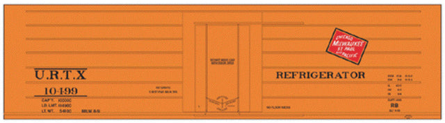 Railroad Decal Set -- Milwaukee Road/URTX Ribbed-Side Reefers