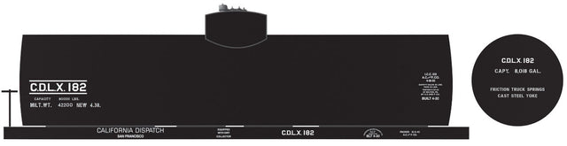 Railroad Decal Set 6-Pack -- CDLX 8,000-Gallon Tank Car