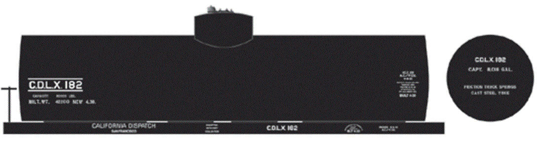 Railroad Decal Set -- CDLX 8,000-Gallon Tank Car