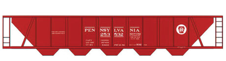 Railroad Decal Set 6-Pack -- Pennsylvania Railroad H32 Covered Hopper (Tuscan Car w/Circle Keystone)
