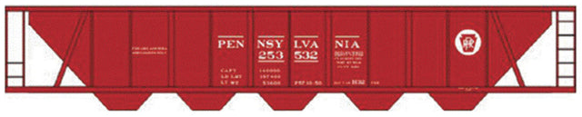 Railroad Decal Set -- Pennsylvania Railroad H32 Covered Hopper (Tuscan Car w/Circle Keystone)