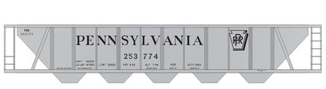 Railroad Decal Set 6-Pack -- Pennsylvania Railroad H32 Covered Hopper (gray Car w/Shadow Keystone)