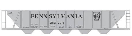 Railroad Decal Set 6-Pack -- Pennsylvania Railroad H32 Covered Hopper (gray Car w/Shadow Keystone)