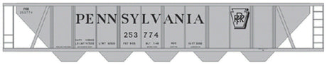 Railroad Decal Set -- Pennsylvania Railroad H32 Covered Hopper (gray Car w/Shadow Keystone)