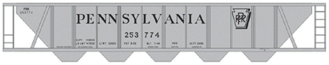Railroad Decal Set -- Pennsylvania Railroad H32 Covered Hopper (gray Car w/Shadow Keystone)